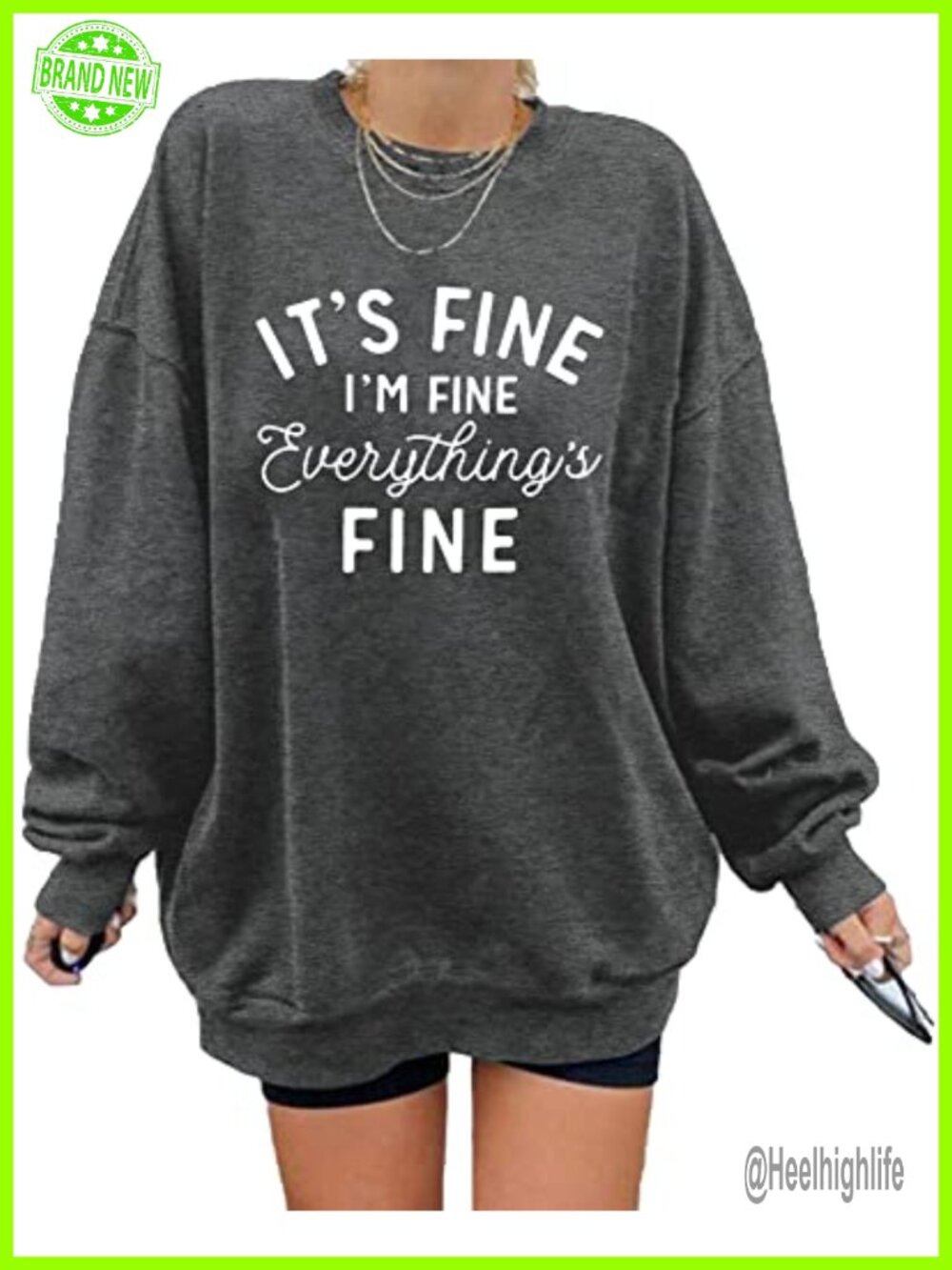 Oversized Graphic Sweatshirt Funny Saying Crewneck Pullover Fall Casual